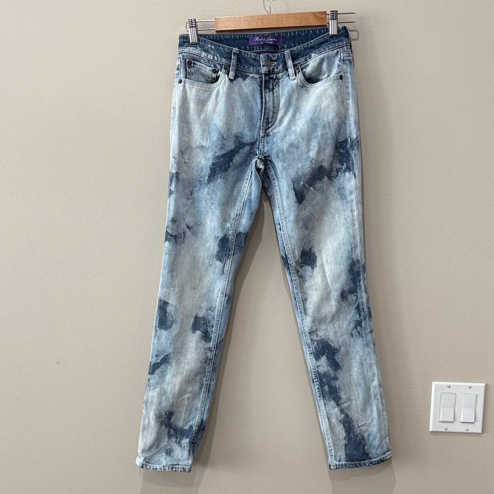 Ralph Lauren Purple Label Women’s Tie-Dye Straight Leg Jeans size 25